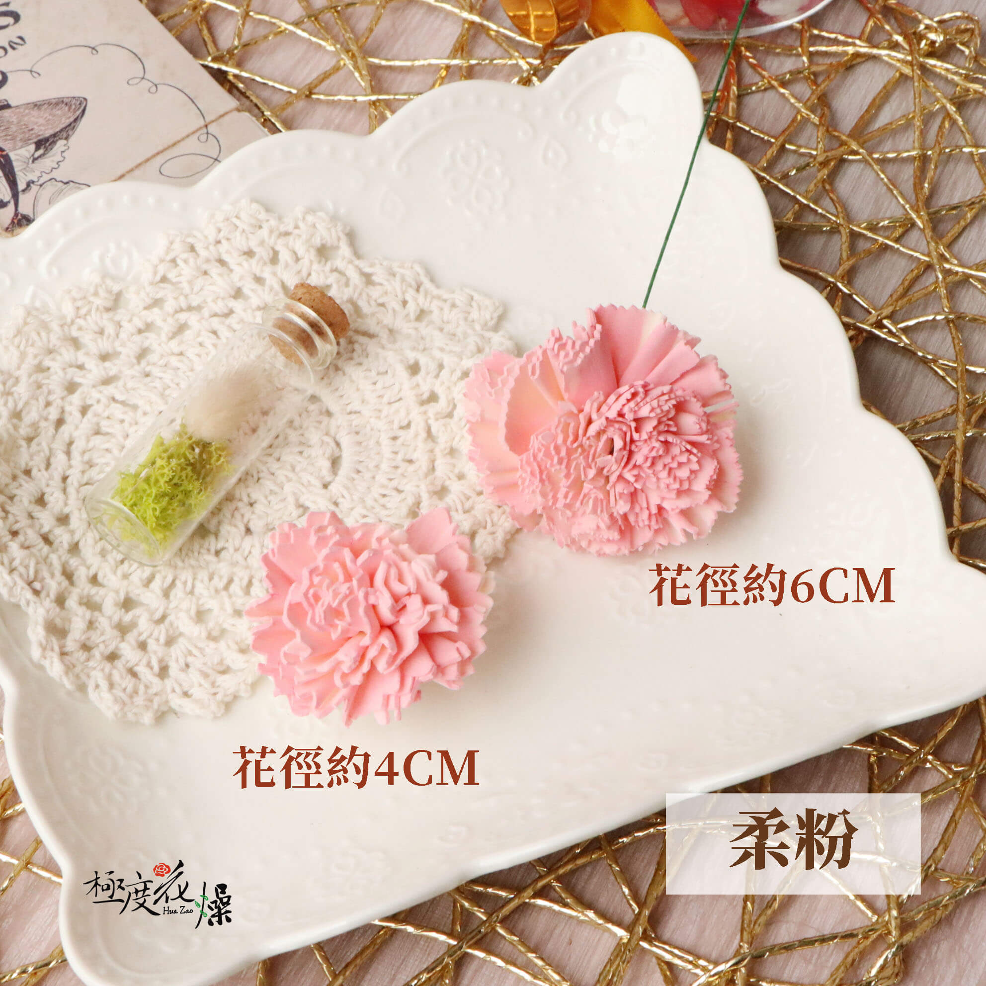 柔粉 _蓪草雙色康乃馨
